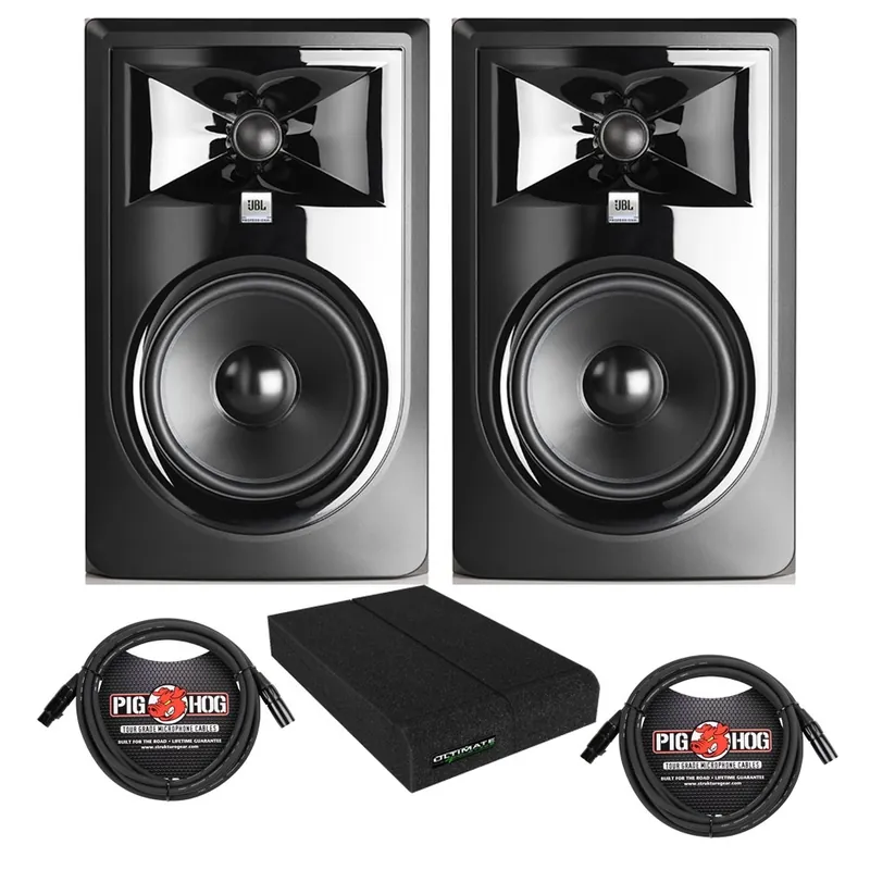 JBL 306P MkII Powered Studio Monitor Pair with Isolation Pads and XLR Cables Affordable