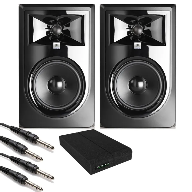 Best Seller JBL 306P MkII Powered Studio Monitor Pair with Isolation Pads and TRS Cables