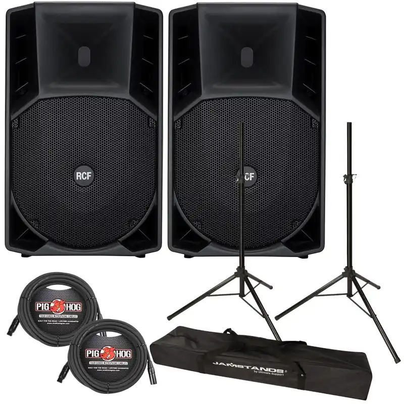 RCF ART 745-A 15Active Two-Way 1400W Speaker Pair with Carry Bags, Stands, & Cables Order Now