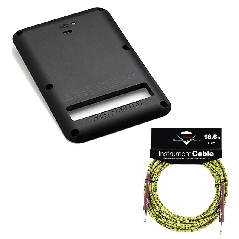 Warranty Included Fishman Fluence Battery Pack for Strat-Black with Fender FG186T GuitarBass Cable