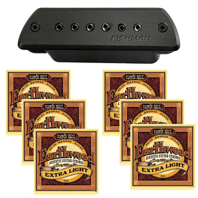 Buy Today Fishman Blackstack Acoustic Soundhole Pickup with EB-2006 X/L Guitar Strings