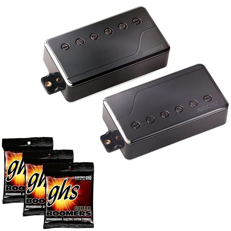 Free Shipping Fishman Fluence Classic Humbucker Set (Black Nickel) with GHS Strings