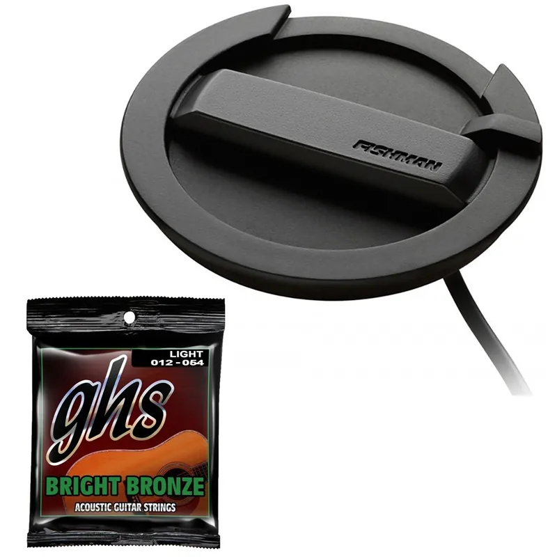 Same Day Shipping Fishman PRO-NEO-FB2 Neo Buster 2 Humbucking Acoustic Guitar Soundhole Pickup with GHS Strings
