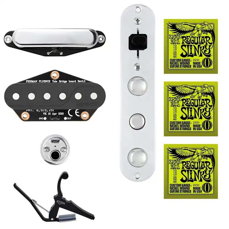 Fishman Fluence Greg KochGristle-ToneTelecaster Pickup Set with Strings and Capo Free Shipping