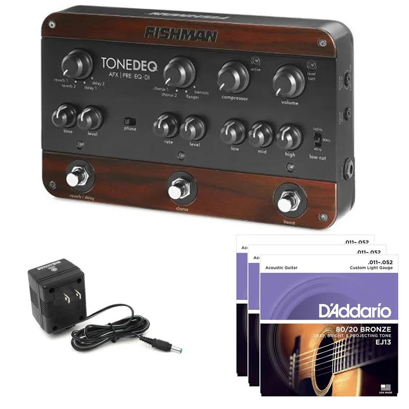 Final Sale Fishman Tonedeq AFX Preamp / EQ / DI with Power Supply & Strings
