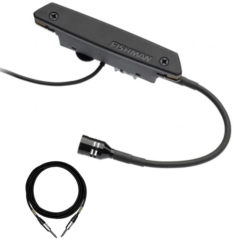 Get Yours Fishman Rare Earth Blend Magnetic Soundhole Acoustic Guitar Pickup with 10ft Mogami Cable