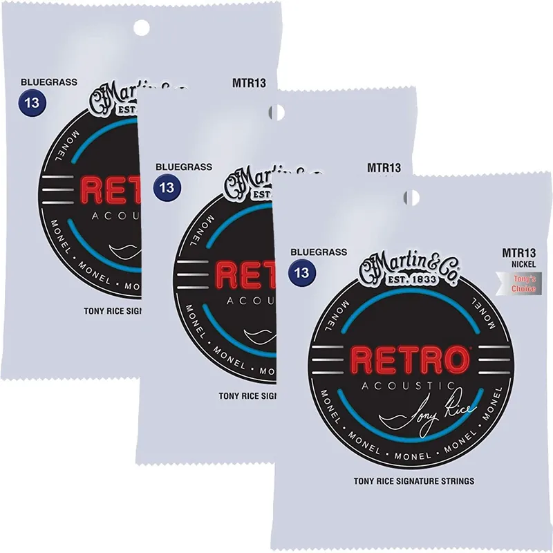 3-Pack Martin MTR13 Tony Rice Signature Bluegrass Retro Acoustic Guitar Strings 13-56 Express Delivery
