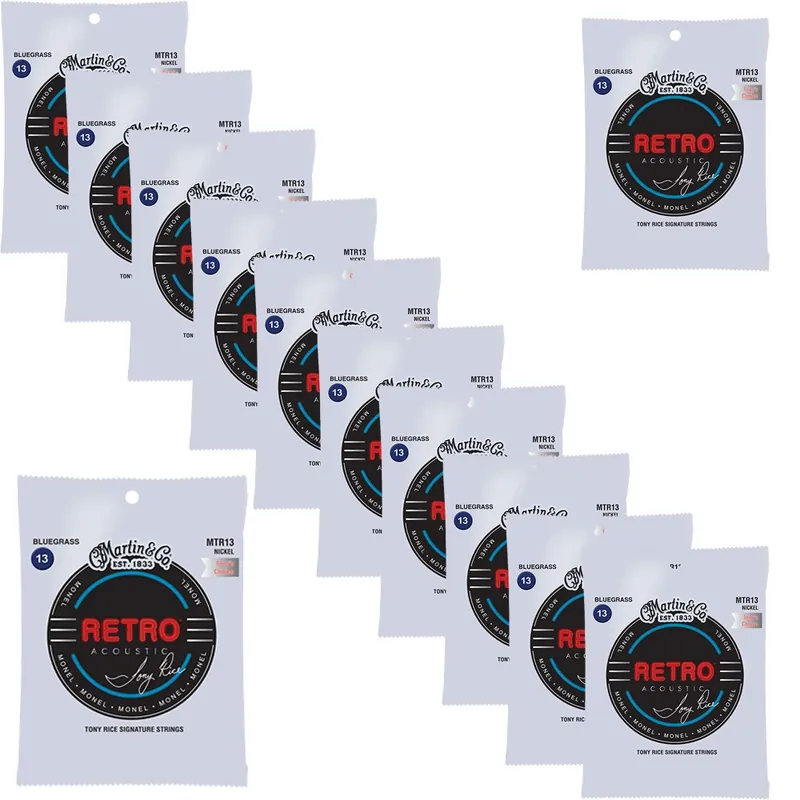 12-Pack Martin MTR13 Tony Rice Signature Bluegrass Retro Acoustic Guitar Strings 13-56 Affordable