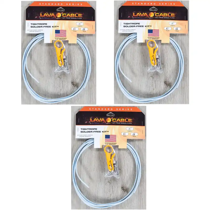 Flash Sale LAVA Cable Tightrope Solder-Free Patch Kit 30' Cable 30 RA Plugs (Carolina Blue)