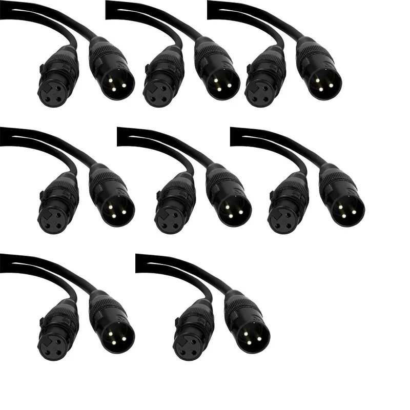 Same Day Shipping (8-Pack) ADJ American DJ AC3PDMX5 Accu-Cable 3-Pin DMX Cables - 5 ft