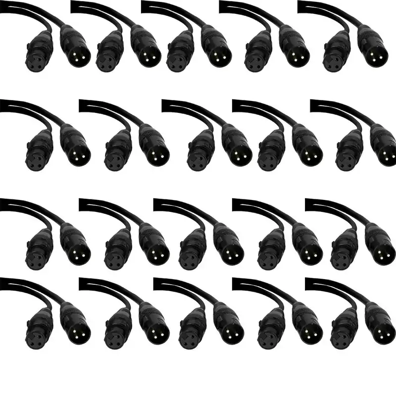 Price Cut (20-Pack) ADJ American DJ AC3PDMX5 Accu-Cable 3-Pin DMX Cables - 5 ft
