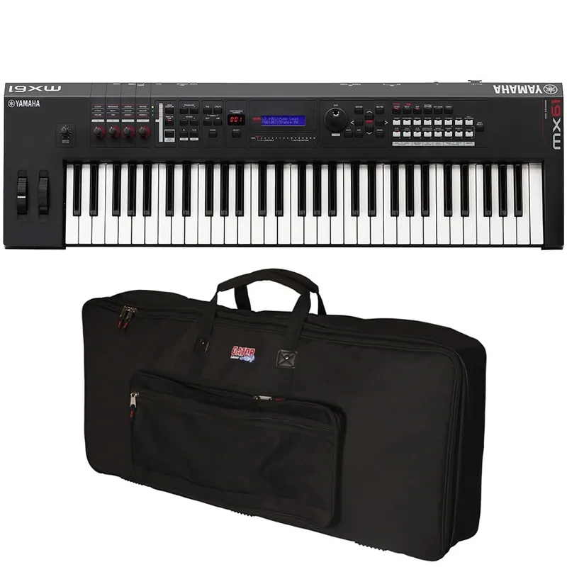Yamaha MX61 BK 61-Key USB/MIDI Keyboard Synthesizer Controller (Black) with Gator Soft Case Special Discount