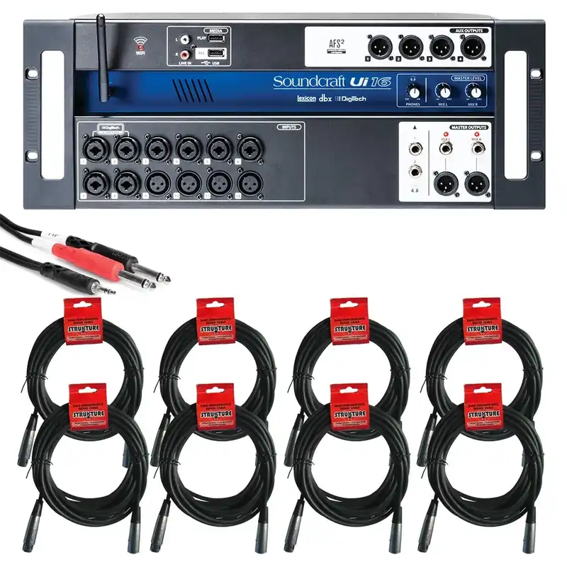 Soundcraft Ui16 16-Input Remote-Controlled Digital Mixer with Cables Save Now