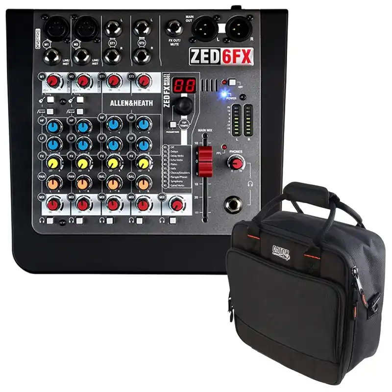 Buy Today Allen & Heath ZED-6FX Compact Analog Mixer with Gator Mixer Bag