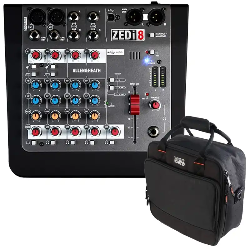 Allen & Heath ZEDi-8 Compact Hybrid Mixer/USB Interface with Gator Mixer Bag Price Cut