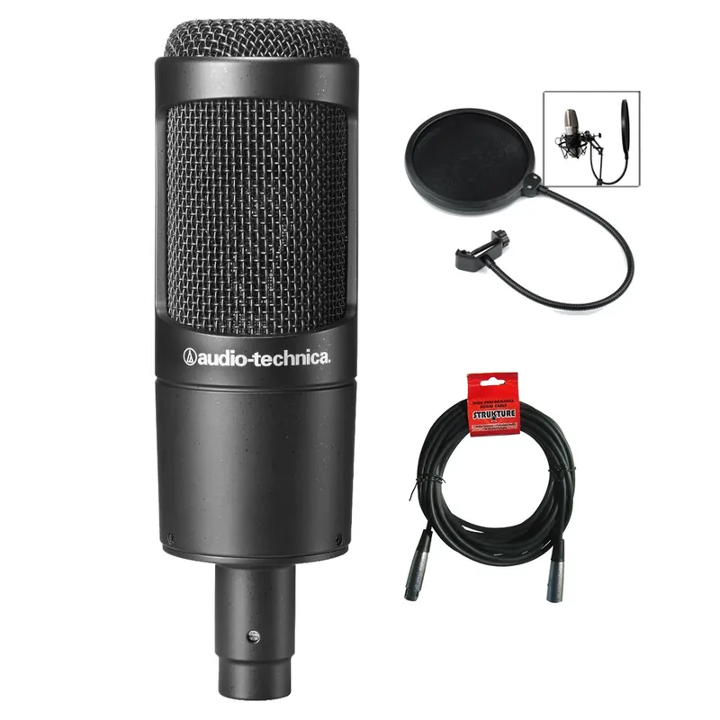 Bulk Order Audio Technica AT2035 Large Diaphragm Studio Condenser Microphone Bundle