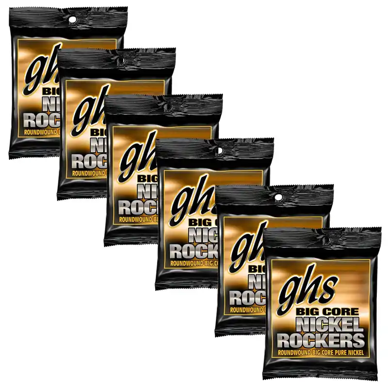 Best Price 6 Sets of GHS BCXL Big Core Nickel Rockers Extra Light Electric Guitar Strings (9.5-43)