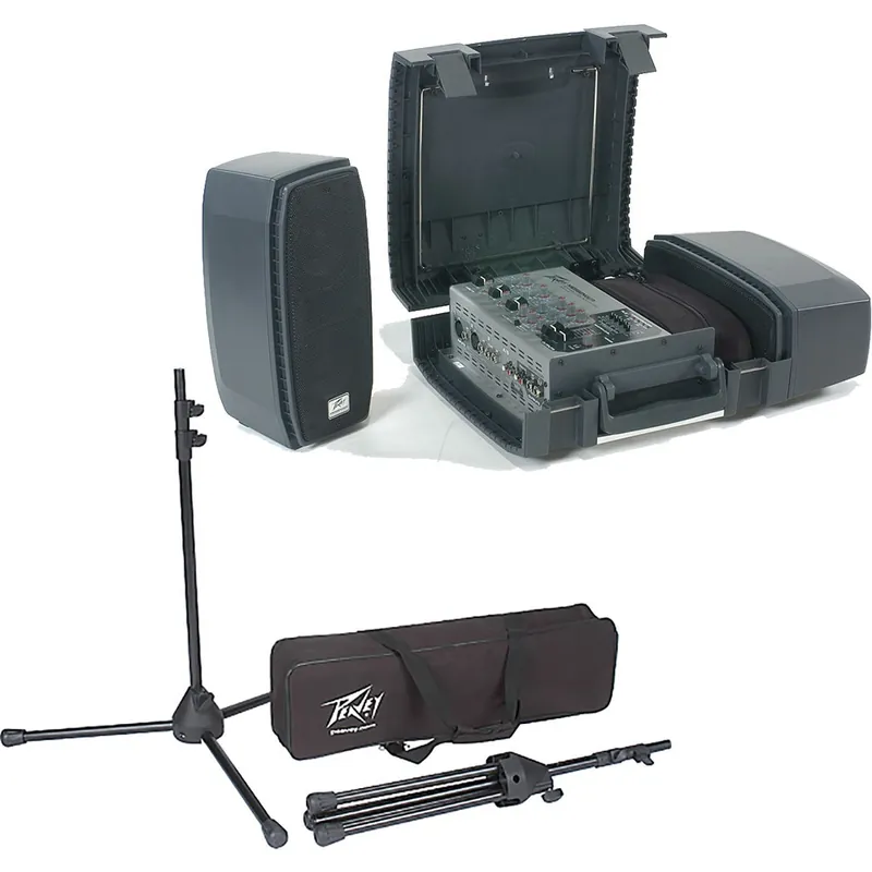 Exclusive Offer Peavey Messenger 100W Portable Briefcase PA Sound System with Stands & Adapters