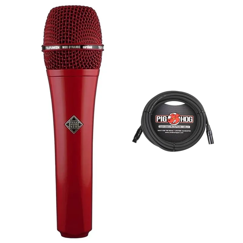 Bulk Order Telefunken M80 Dynamic Microphone (Red) with Cable
