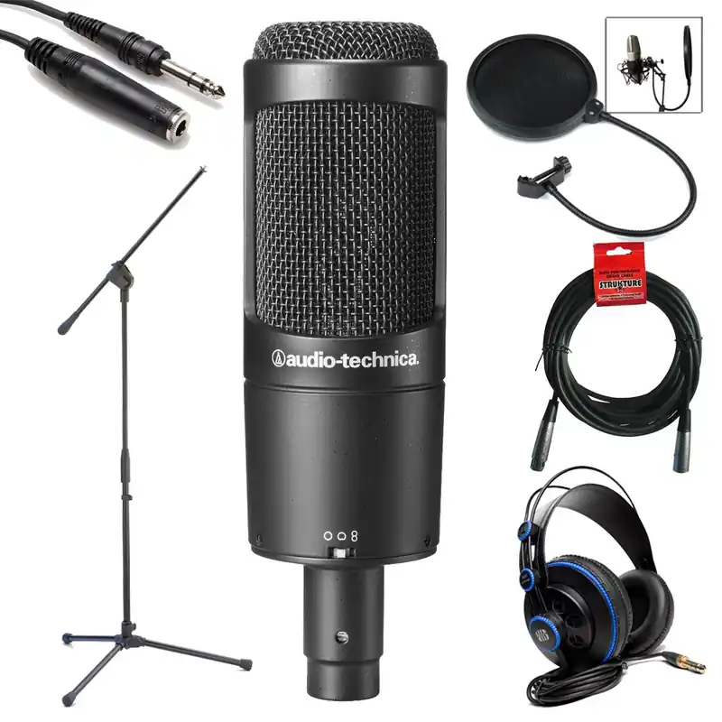 Top Rated Audio Technica AT2050 Multi-pattern Condenser Microphone Studio Bundle