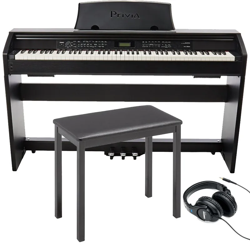 Casio Privia PX-780 88-Key Digital Piano with CB7 Keyboard Bench and Headphones Fan Favorite