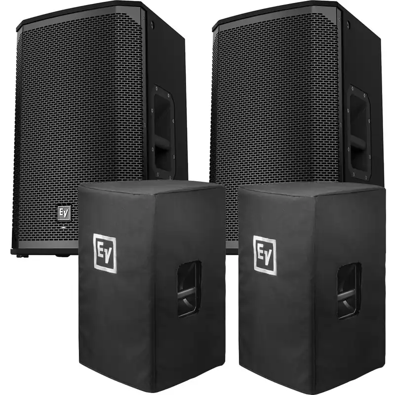 Limited Offer EV Electro Voice EKX-12P 12Two-Way Powered Loudspeaker Pair and Padded Covers Bundle