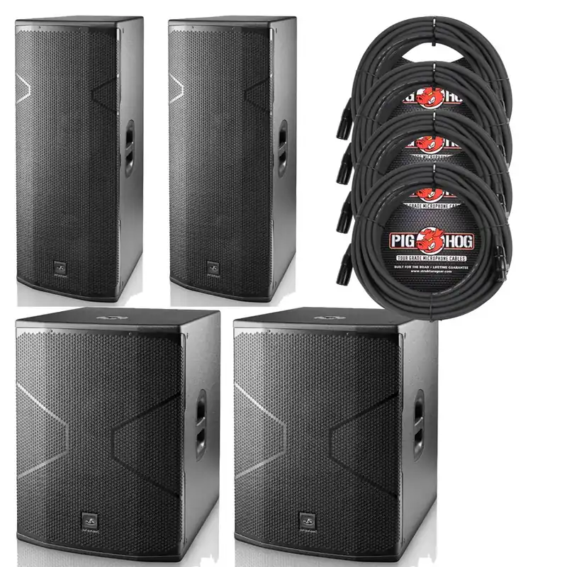 New Release (2) D.A.S. Audio VANTEC 215A Speakers and (2) 18A Subwoofers with Cables