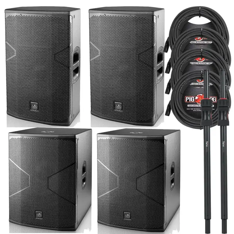 (2) D.A.S. Audio VANTEC 15A Speakers and (2) 18A Subwoofers with Poles and Cables Top Pick
