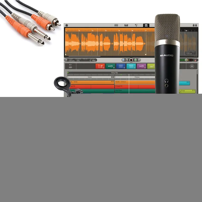 Affordable M-Audio Vocal Studio Personal Recording Studio with Tascam VL-S3 Monitors and Cables