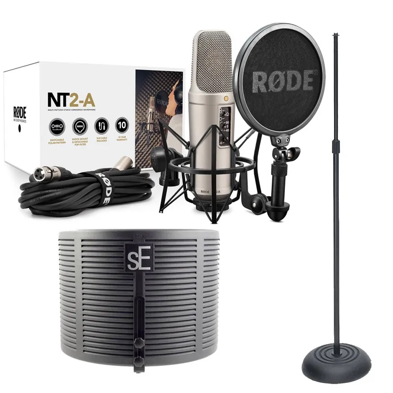 Rode NT2-A Condenser Microphone with sE Electronics RF-X Reflexion Filter X and Round Base Stand Best Price