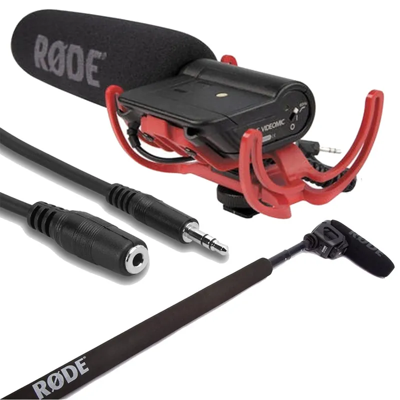 Rode VideoMic Directional On-camera Microphone with Micro Boompole & 25 ft Extension Cable Save Now