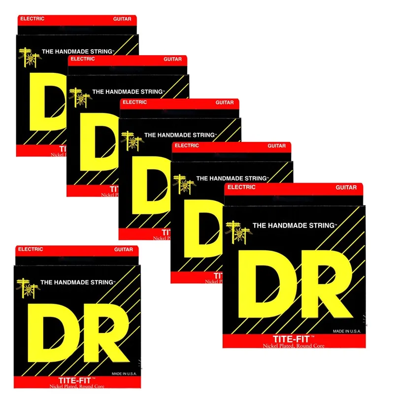 6 Sets of DR Strings BT-10 Tite Fit Big N Heavy Electric Guitar Strings (10-52) Fan Favorite