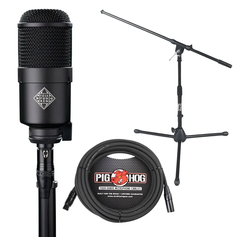 Direct From Factory Telefunken M82 Dynamic Kick Drum Microphone with 20 ft XLR Cable and Stand