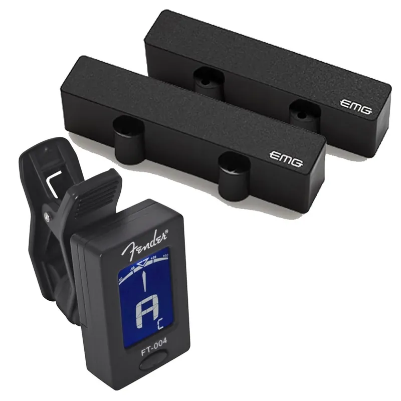 EMG J5 Set Active 5-String Jazz Bass Pickup Set (Black) with FREE Fender Tuner Worldwide Shipping