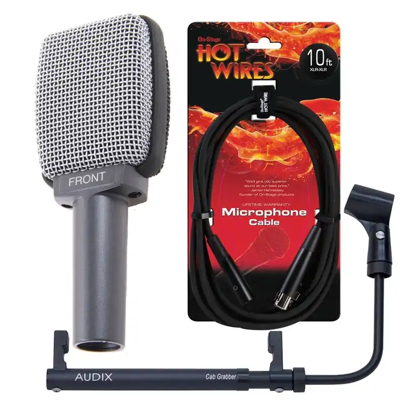 Bargain Sennheiser e609 Silver Microphone with Cabgrabber Amp Microphone Holder & 10 ft XLR Cable