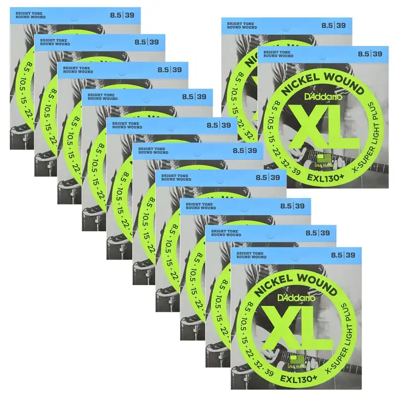 12 Sets of D'Addario EXL130+ Plus Nickel Wound Extra-Super Light Plus Electric Guitar Strings (8.5-39) Trending