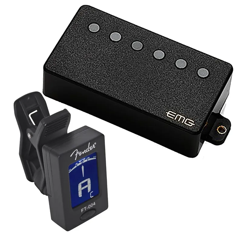 Top Rated EMG 66 Humbucking Active Guitar Pickup (Black) & FREE Fender FT-004 Tuner