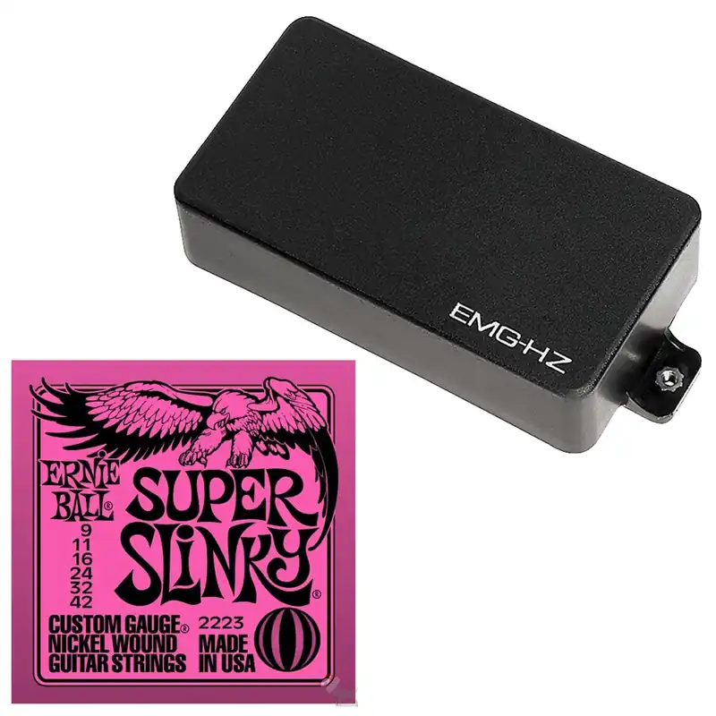 Best Price EMG H4A Passive Humbucker Electric Guitar Pickup (Black) & FREE Set of Ernie Ball 2223 Guitar Strings