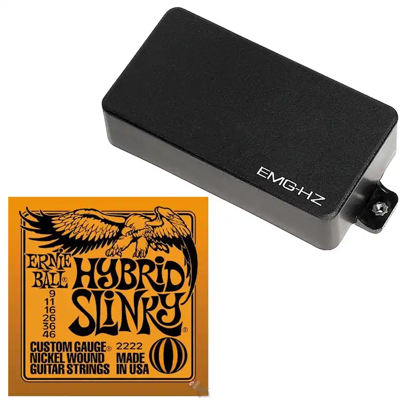 Cheap EMG H4A Passive Humbucker Electric Guitar Pickup (Black) & FREE Set of Ernie Ball 2222 Guitar Strings