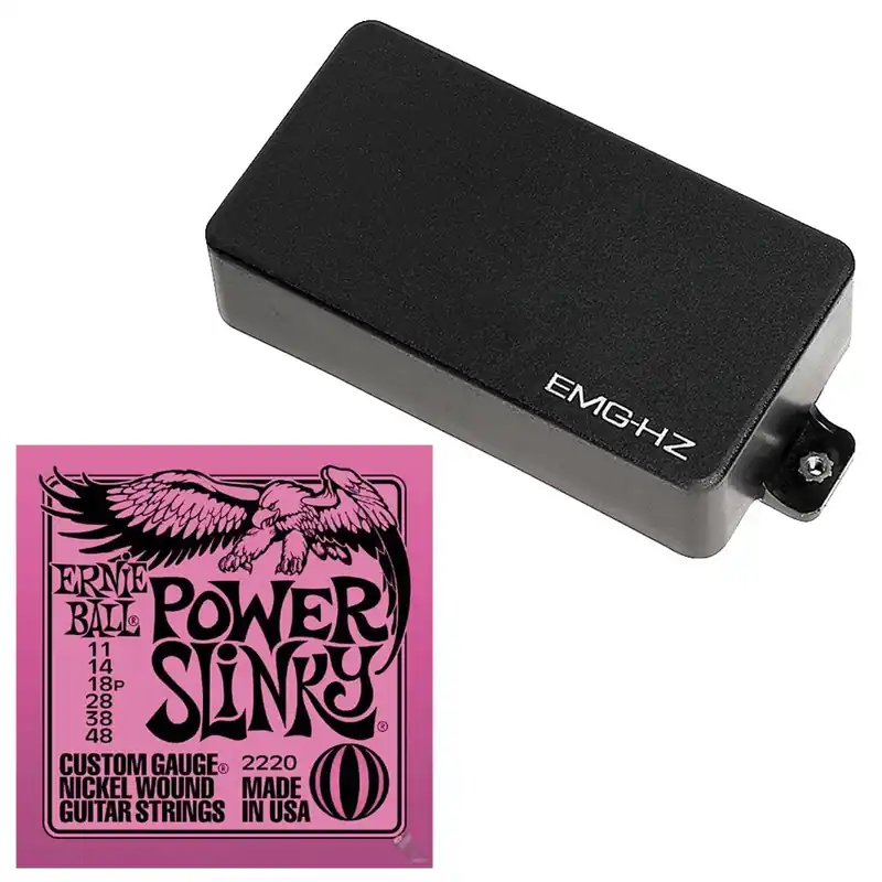 EMG H4A Passive Humbucker Electric Guitar Pickup (Black) & FREE Set of Ernie Ball 2220 Guitar Strings Same Day Shipping