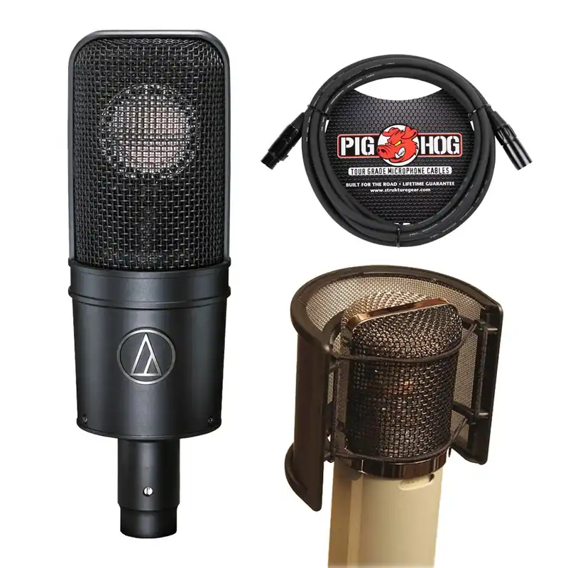 Audio Technica AT-4040 Microphone With Popguard & 10' Microphone Cable Bundle Express Delivery