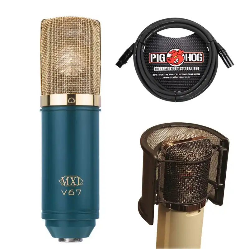 MXL V67G Microphone With Popguard & 10' Microphone Cable Bundle Get Yours