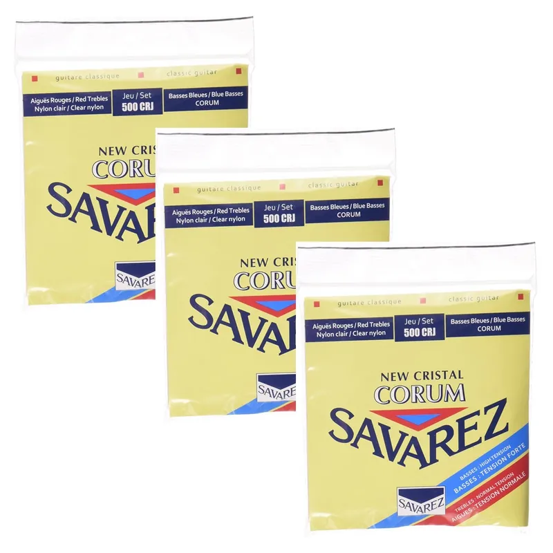 3 Sets of Savarez 500-CRJ Corum Cristal Classic Guitar Strings Order Now