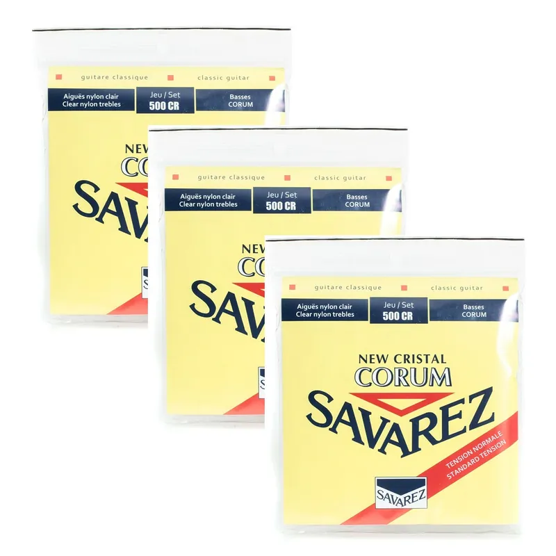 Discount 3 Sets of Savarez 500-CR Cristal Corum Normal Tension Classical Guitar Strings