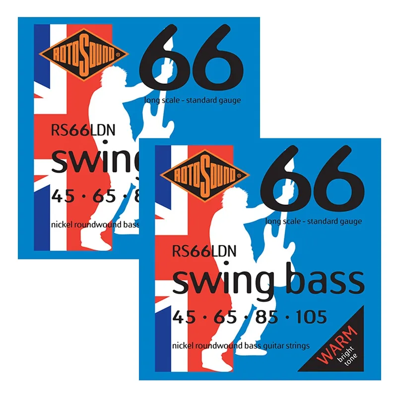 Seasonal Sale 2-Pack of Rotosound RS66LDN Nickel Swing Standard Bass Guitar String Set 45-105