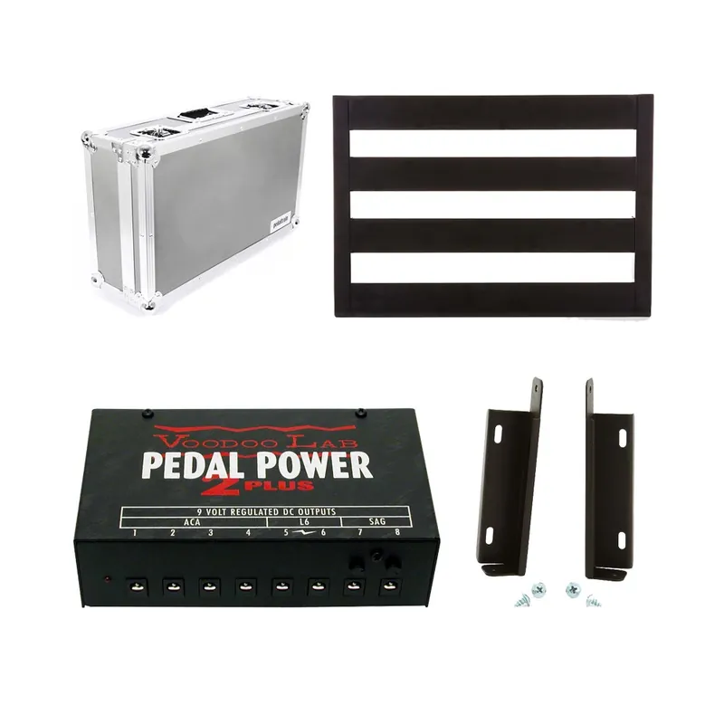 Flash Sale Pedaltrain Classic Junior Pedalboard with Voodoo Lab Mounting Kit, Pedal Power 2 Plus Power Supply, & Tour Case