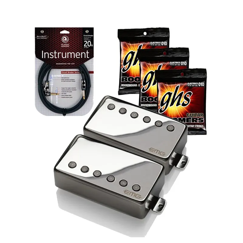 EMG JH James HetfieldHetSignature Pickup Set Chrome with 3 Sets of Strings and Cable No Minimum Order