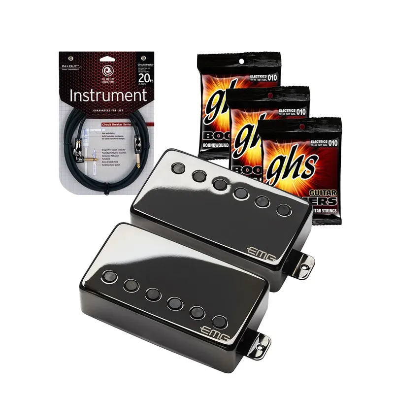 EMG JH James HetfieldHetSignature Pickup Set Black DLC with 3 Sets of Strings and Cable Markdown