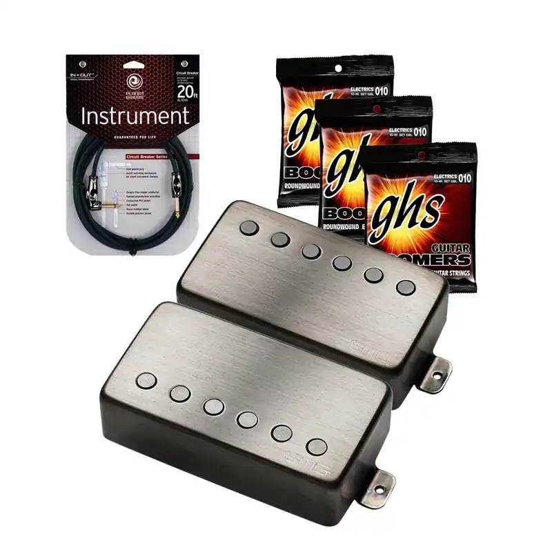 EMG JH James HetfieldHetSignature Pickup Set Brushed Black Chrome with 3 Sets of Strings and Cable Limited Time