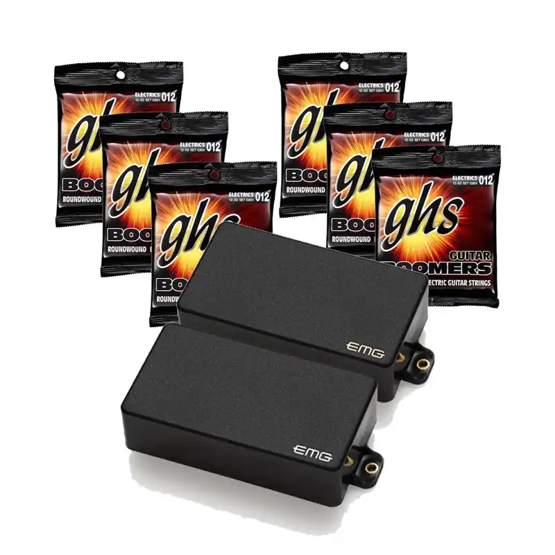 EMG Zakk Wylde Signature Black Active Pickup Set with 6 Sets of GHS GBH Strings (12-52) Express Delivery